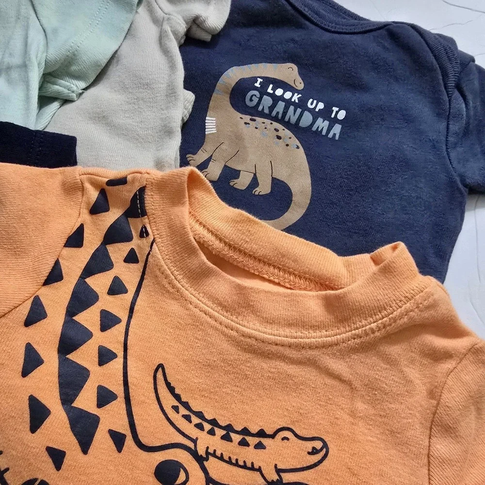 Carters Baby Boys 6M Dinosaur Monster Graphic Bodysuit Bundle 5 Pack Multi